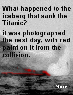 The photo was taken by the chief steward of the German ocean liner SS Prinz Adalbert, who spotted the red paint, evidence of a recent collision with a ship.